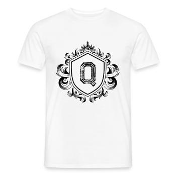 Q Lettre Armoiries - T-shirt homme - blanc - Devant - AI Model Male 178 dark (178cm)