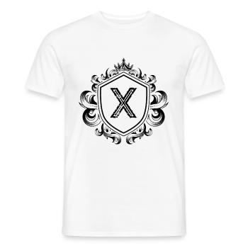 X Lettre Armoiries - T-shirt homme - blanc - Devant - AI Model Male 178 dark (178cm)