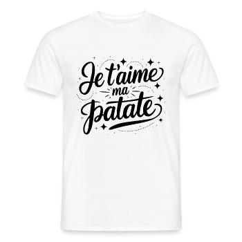 Je t'aime ma Patate - cadeau mignonne St valentin - T-shirt homme - blanc - Devant - AI Model Male 178 dark (178cm)