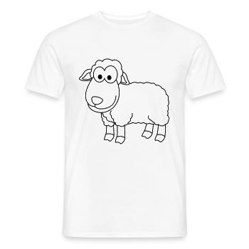 Schaf Comic Tier - Männer T-Shirt - Weiß - Vorne - AI Model Male 178 dark (178cm)