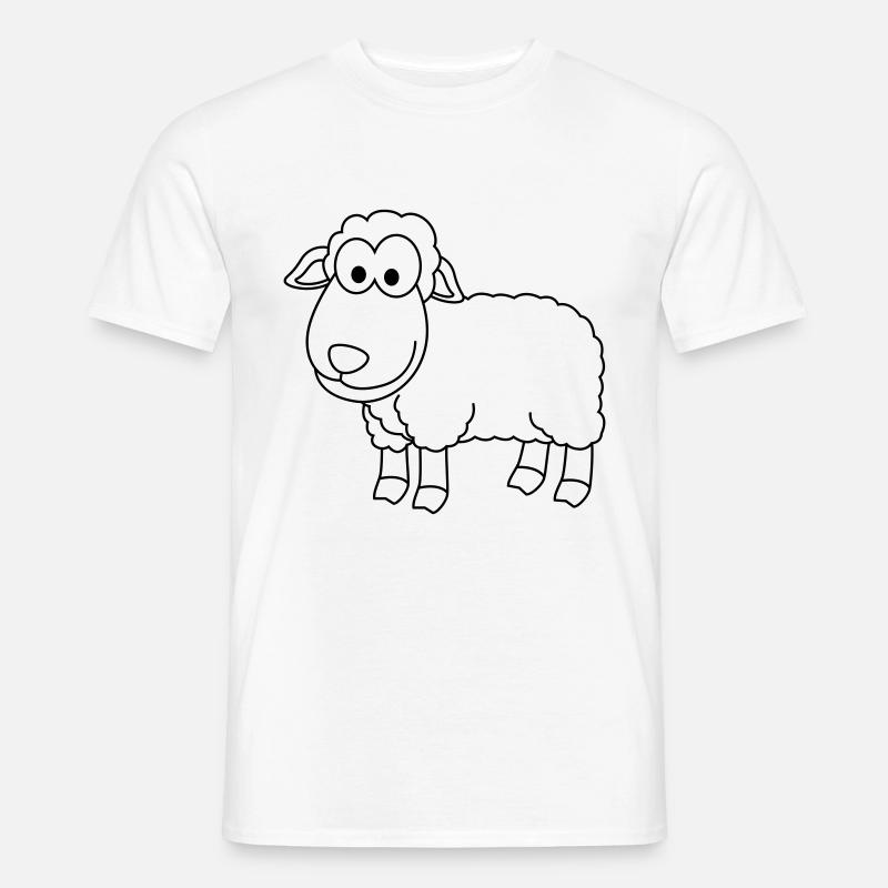 Schaf Comic Tier - Männer T-Shirt - Weiß