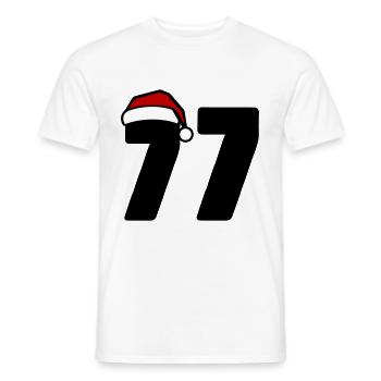 77 Zahl Weihnachten - Männer T-Shirt - Weiß - Vorne - AI Model Male 178 dark (178cm)
