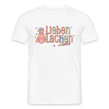 Lieben Lachen Leben - Männer T-Shirt - Weiß - Vorne - AI Model Male 178 dark (178cm)