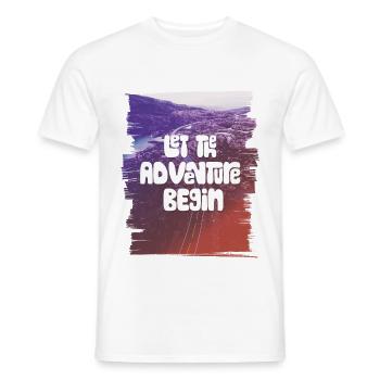 Let The Adventure Begin - Männer T-Shirt - Weiß - Vorne - AI Model Male 178 dark (178cm)