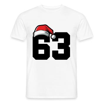 63 Number Christmas - Men's T-Shirt - white - Front - AI Model Male 178 dark (178cm)