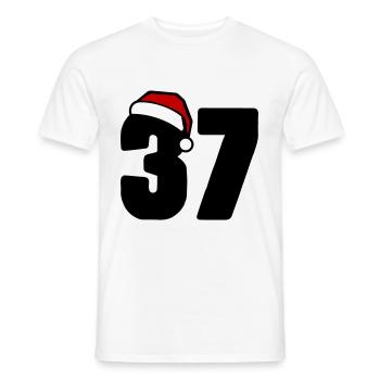 37 Numéro Noël - T-shirt homme - blanc - Devant - AI Model Male 178 dark (178cm)