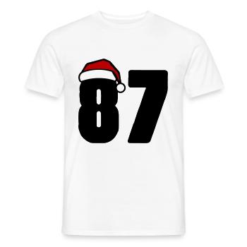 87 Zahl Weihnachten - Männer T-Shirt - Weiß - Vorne - AI Model Male 178 dark (178cm)