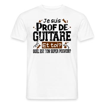Prof Professeur Guitare Métier Guitariste - T-shirt homme - blanc - Devant - AI Model Male 178 dark (178cm)