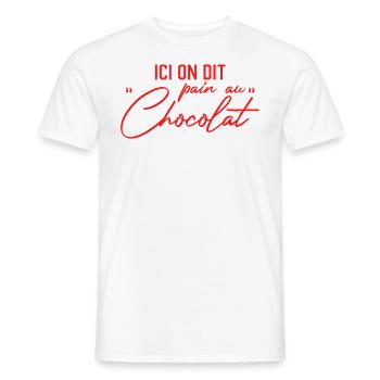 Ici On Dit Pain Au Chocolat - T-shirt homme - blanc - Devant - AI Model Male 178 dark (178cm)
