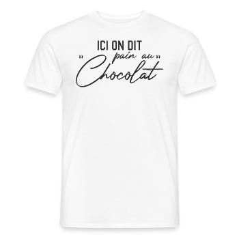 Ici On Dit Pain Au Chocolat - T-shirt homme - blanc - Devant - AI Model Male 178 dark (178cm)
