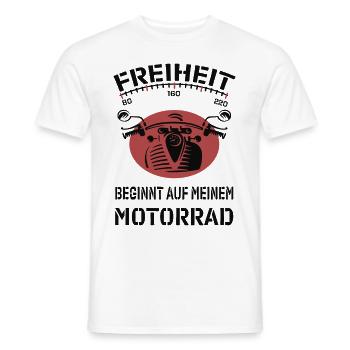 Bike Biker Motorradfahrer Freiheit Motorrad - Männer T-Shirt - Weiß - Vorne - AI Model Male 178 dark (178cm)