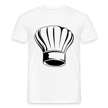 chef hat cooking cooking symbol - Men's T-Shirt - white - Front - AI Model Male 178 dark (178cm)