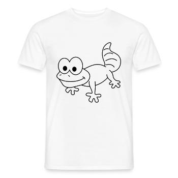 Gecko Comic Animal - Men's T-Shirt - white - Front - AI Model Male 178 dark (178cm)