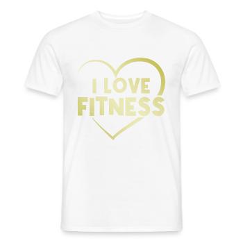 I love fitness - Men's T-Shirt - white - Front - AI Model Male 178 dark (178cm)
