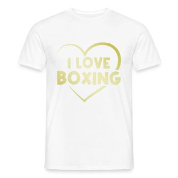 I love boxing - Men's T-Shirt - white - Front - AI Model Male 178 dark (178cm)