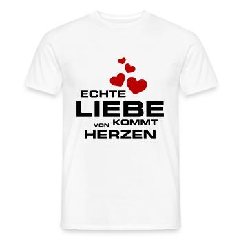 Liebeserklärung Liebe Kommt von Herzen Spruch - Männer T-Shirt - Weiß - Vorne - AI Model Male 178 dark (178cm)