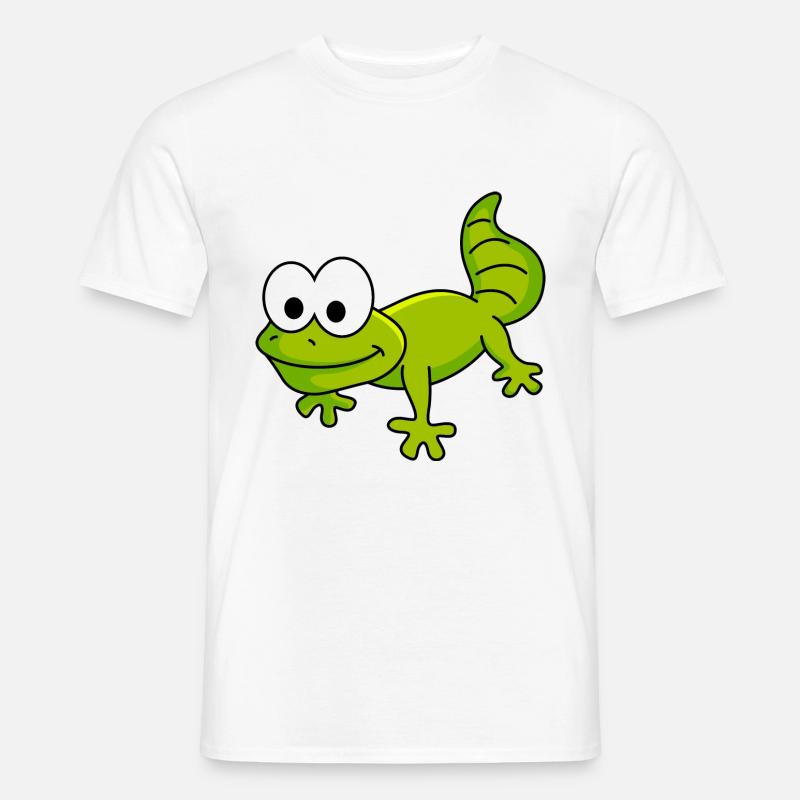Gecko Comic Tier - Männer T-Shirt - Weiß