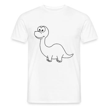Dinosaur brontosaurus Comic - Men's T-Shirt - white - Front - AI Model Male 178 dark (178cm)