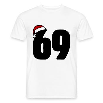 69 Zahl Weihnachten - Männer T-Shirt - Weiß - Vorne - AI Model Male 178 dark (178cm)