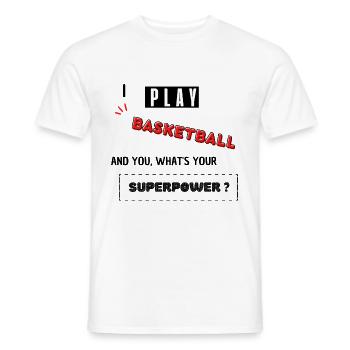 Gift basketball basketball funny sport passion - Men's T-Shirt - white - Front - AI Model Male 178 dark (178cm)