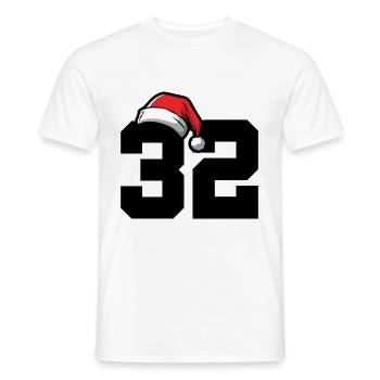 32 Numéro Noël - T-shirt homme - blanc - Devant - AI Model Male 178 dark (178cm)