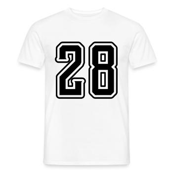 28 number symbol - Men's T-Shirt - white - Front - AI Model Male 178 dark (178cm)