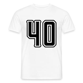 Symbole de 40 chiffres - T-shirt homme - blanc - Devant - AI Model Male 178 dark (178cm)