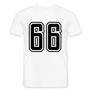 66 Zahl Symbol - Männer T-Shirt - Weiß - Vorne - AI Model Male 178 dark (178cm)