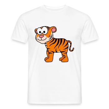Tiger Comic Animal - Men's T-Shirt - white - Front - AI Model Male 178 dark (178cm)