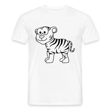 Tiger Comic Animal - Men's T-Shirt - white - Front - AI Model Male 178 dark (178cm)