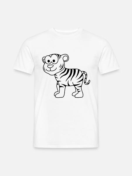 Tiger Comic Tier - Männer T-Shirt - Weiß