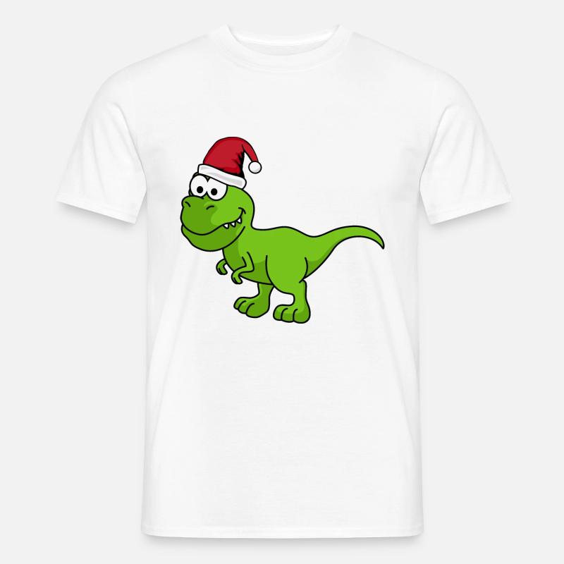 Dinosaurier T-Rex Weihnachten - Männer T-Shirt - Weiß