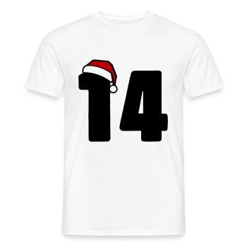 14 Zahl Weihnachten - Männer T-Shirt - Weiß - Vorne - AI Model Male 178 dark (178cm)