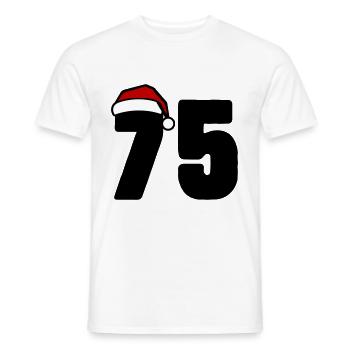 75 Numéro Noël - T-shirt homme - blanc - Devant - AI Model Male 178 dark (178cm)