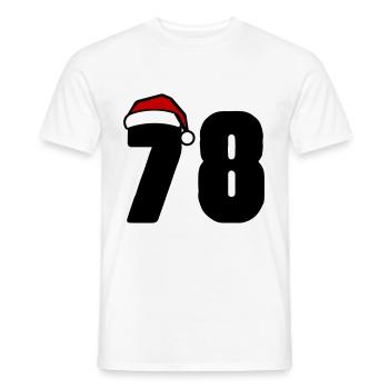 78 Number Christmas - Men's T-Shirt - white - Front - AI Model Male 178 dark (178cm)