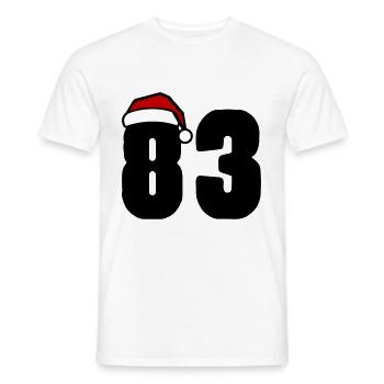 83 Numéro Noël - T-shirt homme - blanc - Devant - AI Model Male 178 dark (178cm)