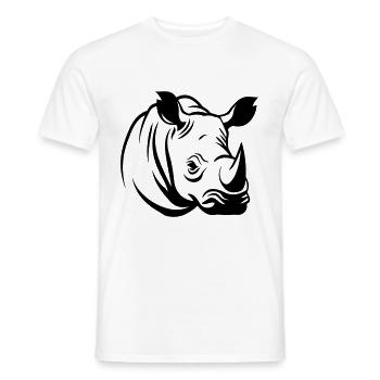 Rhinocéros Bien-être animal Animal - T-shirt homme - blanc - Devant - AI Model Male 178 dark (178cm)