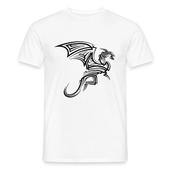Tatouage tribal dragon - T-shirt homme - blanc - Devant - AI Model Male 178 dark (178cm)