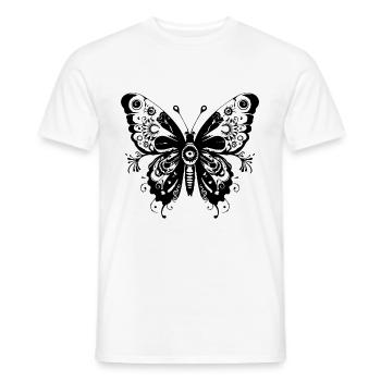 Butterfly Mandala Boho - Men's T-Shirt - white - Front - AI Model Male 178 dark (178cm)