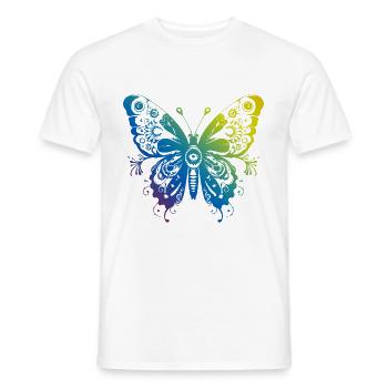 Butterfly Mandala Boho - Men's T-Shirt - white - Front - AI Model Male 178 dark (178cm)