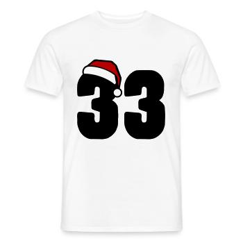 33 Numéro Noël - T-shirt homme - blanc - Devant - AI Model Male 178 dark (178cm)