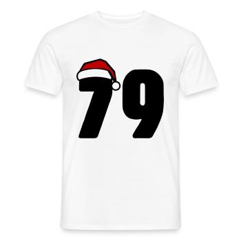 79 Number Christmas - Men's T-Shirt - white - Front - AI Model Male 178 dark (178cm)