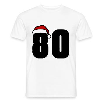 80 Numéro Noël - T-shirt homme - blanc - Devant - AI Model Male 178 dark (178cm)