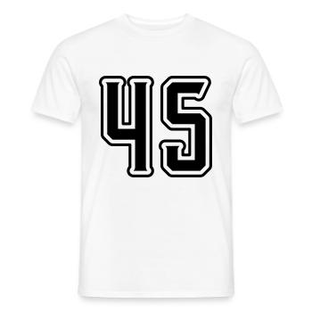 45 Zahl symbol - Männer T-Shirt - Weiß - Vorne - AI Model Male 178 dark (178cm)