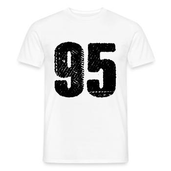 Maillot à 95 numéros - T-shirt homme - blanc - Devant - AI Model Male 178 dark (178cm)