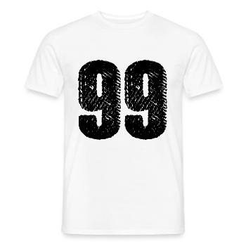 Maillot numéro 99 - T-shirt homme - blanc - Devant - AI Model Male 178 dark (178cm)