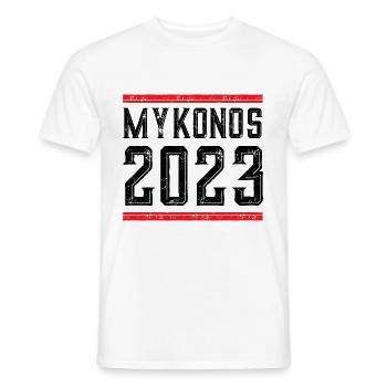 Mykonos 2023 - Männer T-Shirt - Weiß - Vorne - AI Model Male 178 dark (178cm)