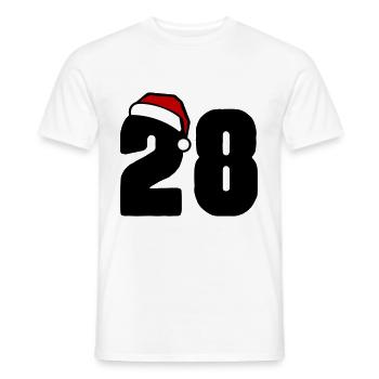 28 Zahl Weihnachten - Männer T-Shirt - Weiß - Vorne - AI Model Male 178 dark (178cm)