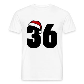 36 Number Christmas - Men's T-Shirt - white - Front - AI Model Male 178 dark (178cm)