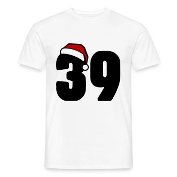 39 Number Christmas - Men's T-Shirt - white - Front - AI Model Male 178 dark (178cm)